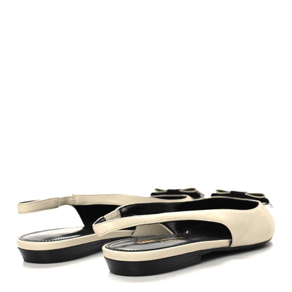 Saint Laurent Belfagor Anais Slingback Flats 37 Navy Pearl 4 of 8