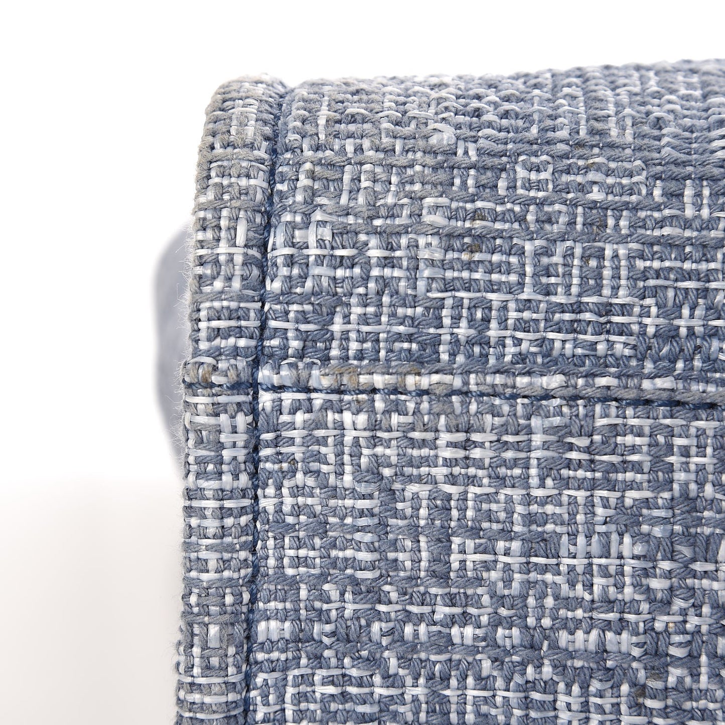 Woven Straw Raffia Small Deauville Tote Blue