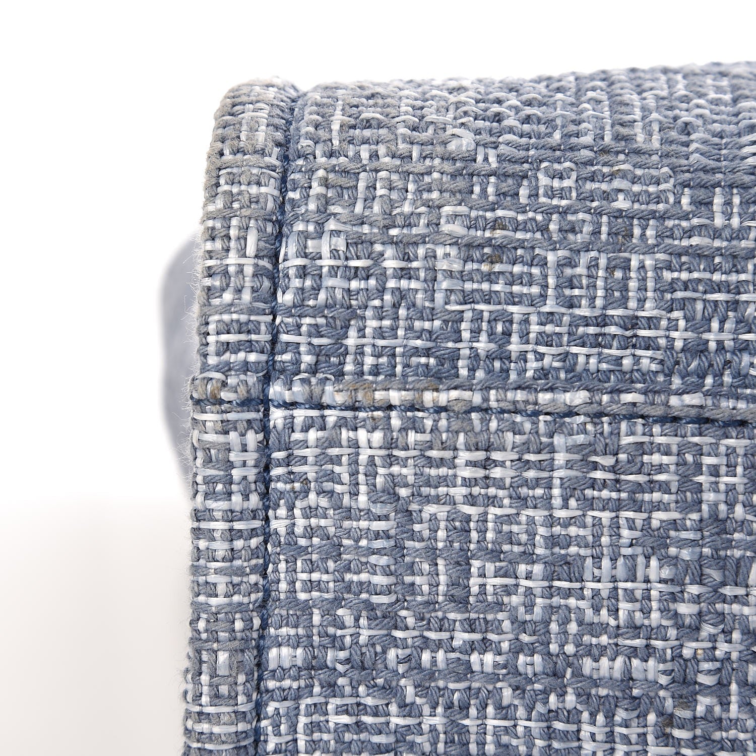 Chanel Woven Straw Raffia Small Deauville Tote Blue 6 of 9