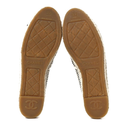 Chanel Mesh Grosgrain CC Espadrilles 39 Beige Black 5 of 9