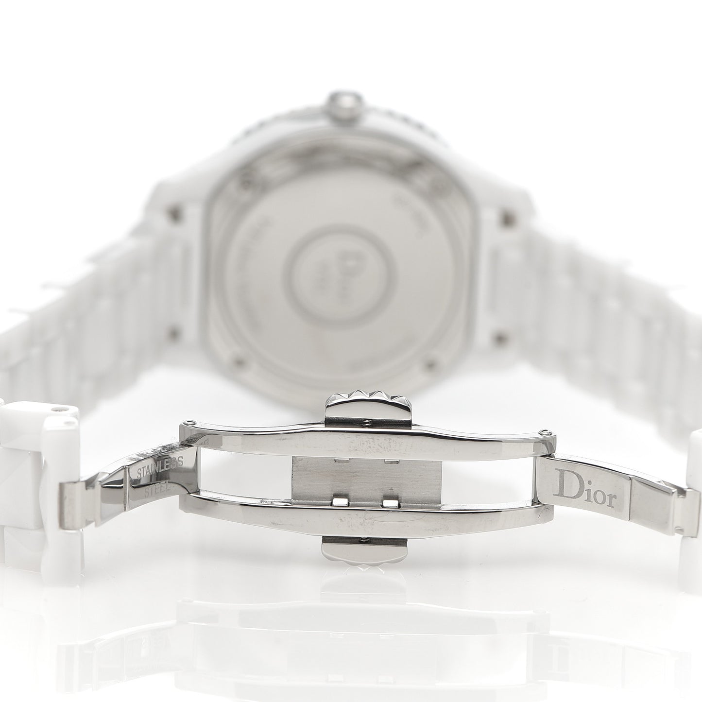 Stainless Steel Ceramic 33mm Dior VIII Quartz Watch White