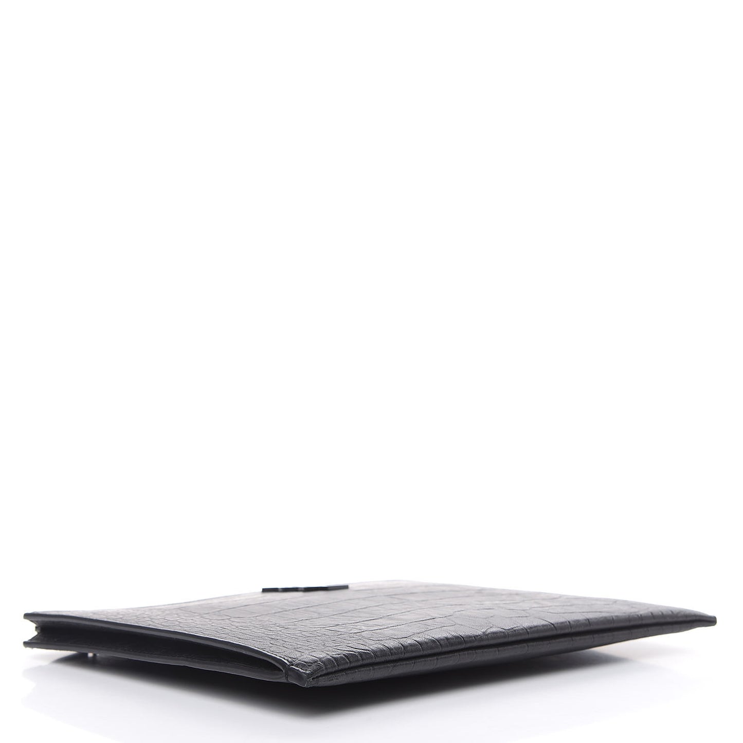 Calfskin Crocodile Embossed Monogram iPad Case Black