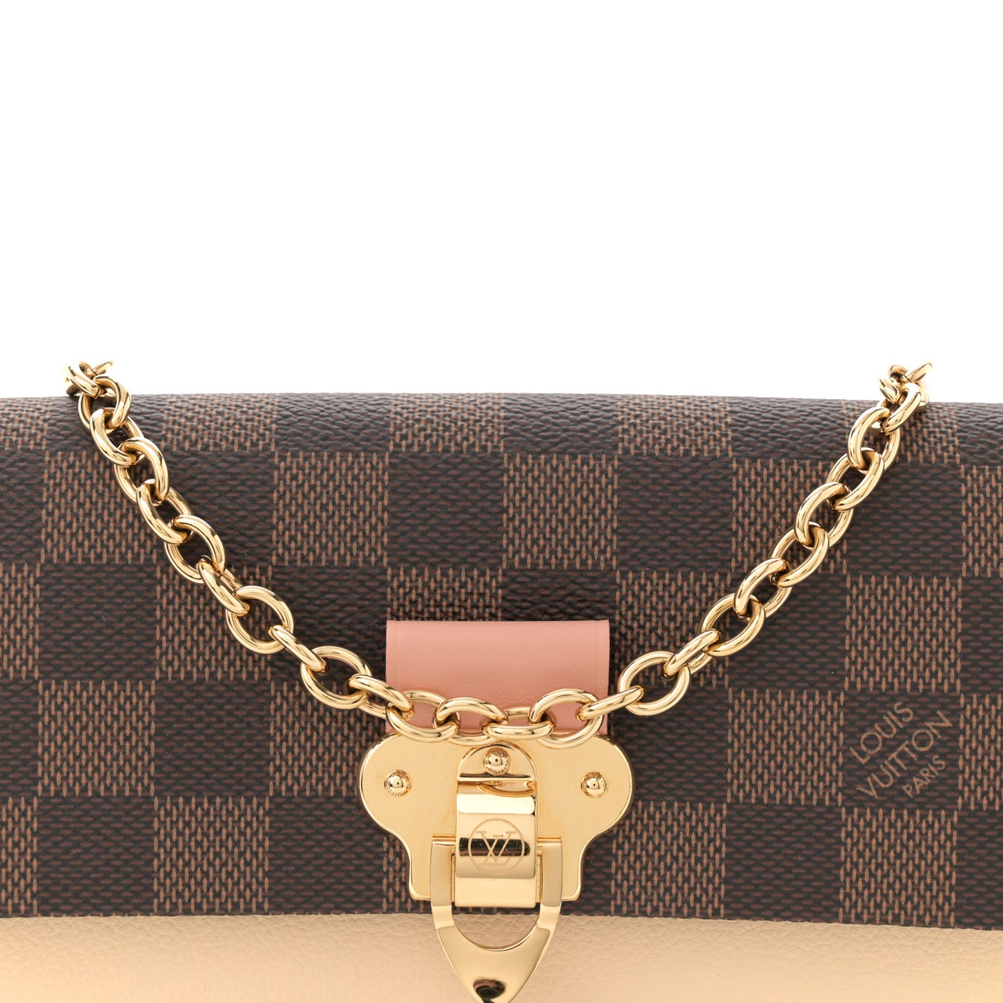 Damier Ebene Vavin Chain Wallet Creme