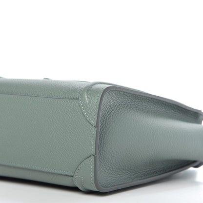 Celine Drummed Calfskin Nano Luggage Celadon 7 of 10