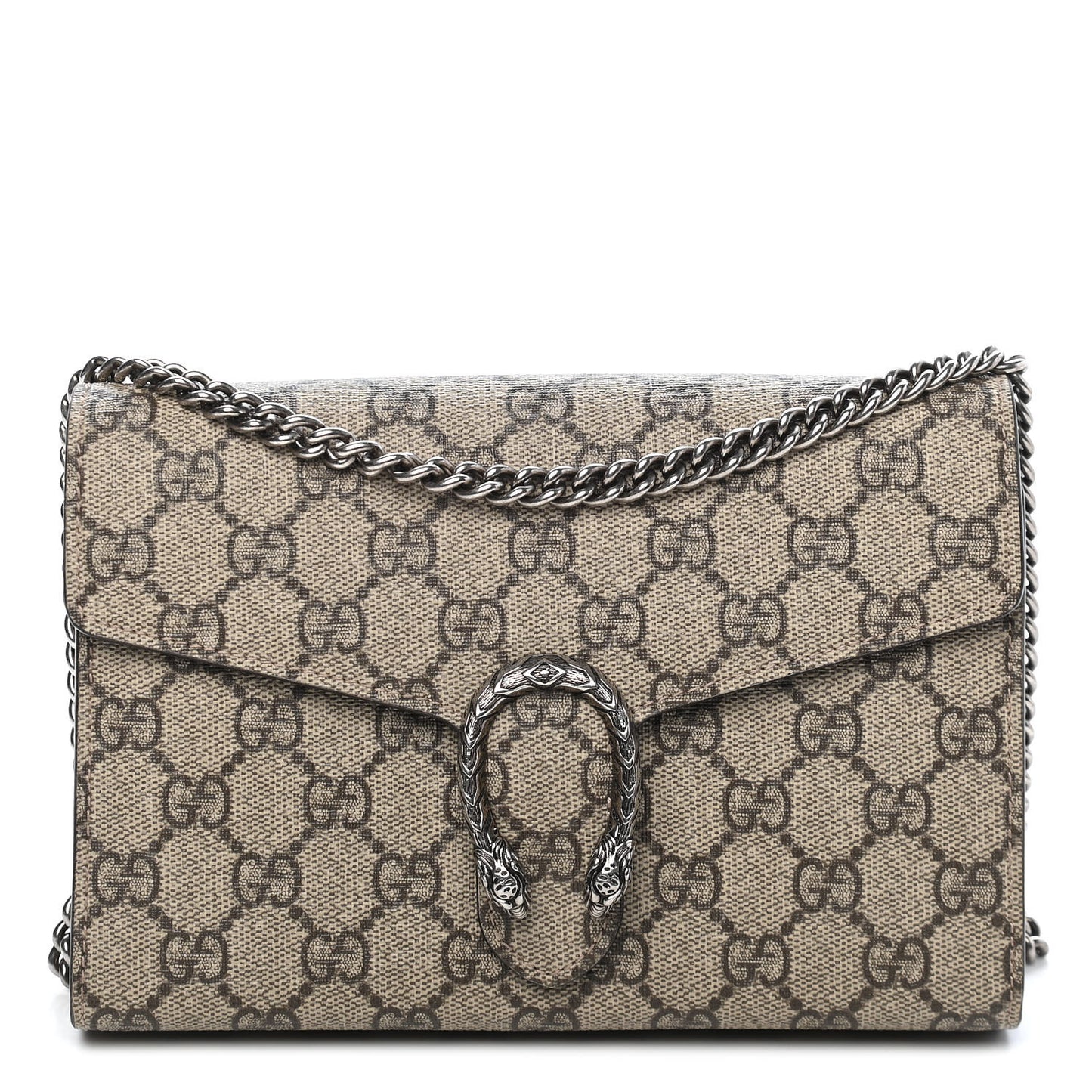 GG Supreme Monogram Mini Dionysus Chain Wallet Beige Taupe