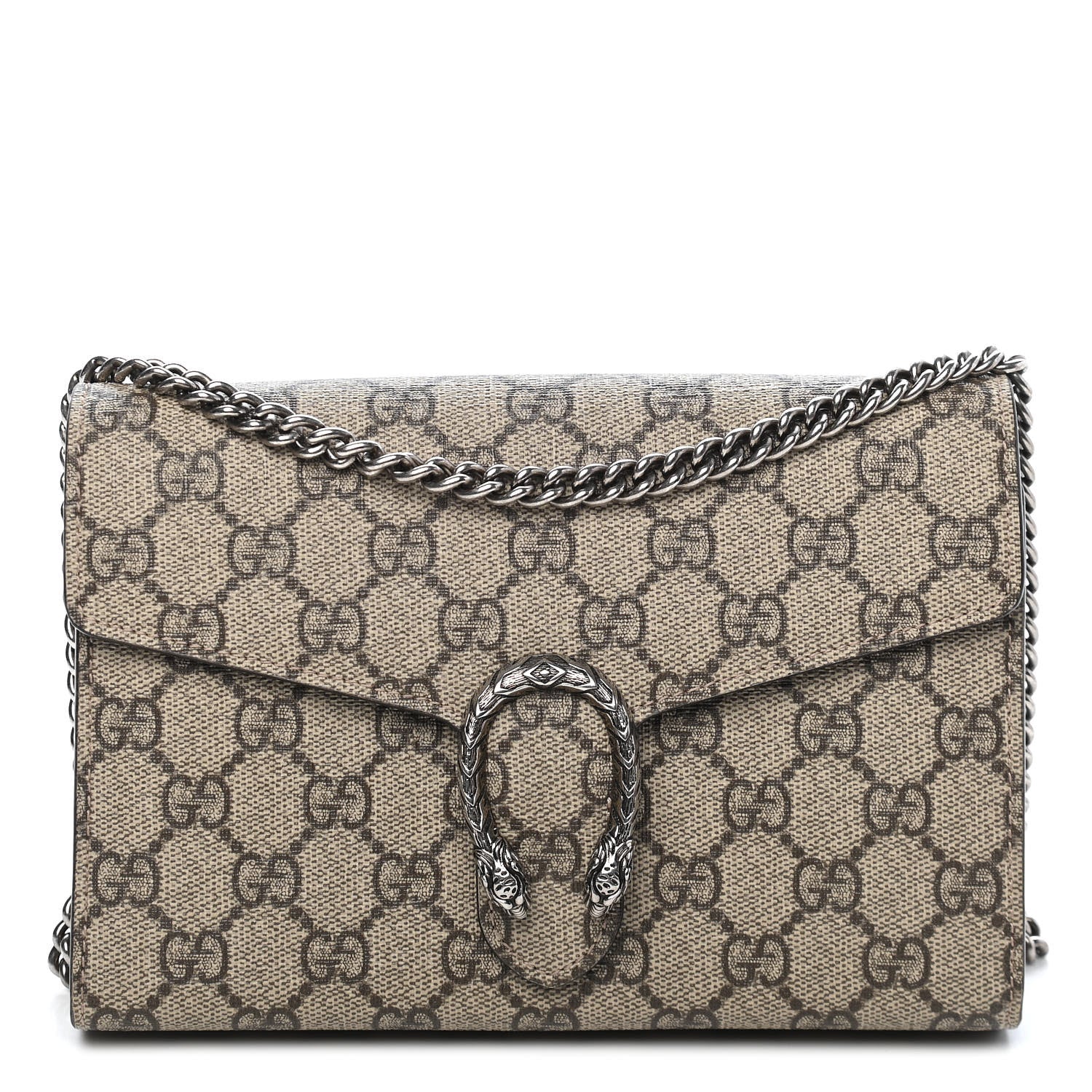 Gucci GG Supreme Monogram Mini Dionysus Chain Wallet Beige Taupe 1 of 9