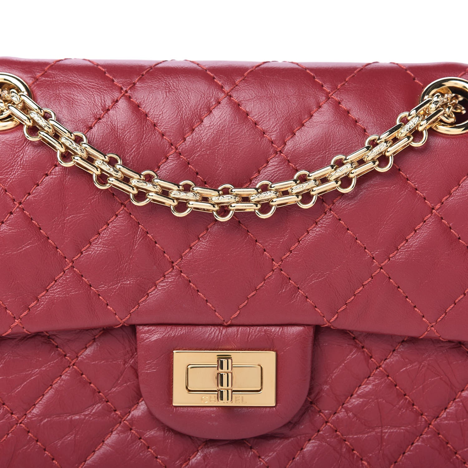 Chanel Aged Calfskin Quilted 2.55 Reissue Mini Flap Red 10 of 10