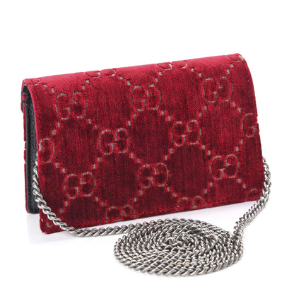 Gucci Velvet GG Monogram Super Mini Dionysus Shoulder Bag Red Cipria Black 3 of 10