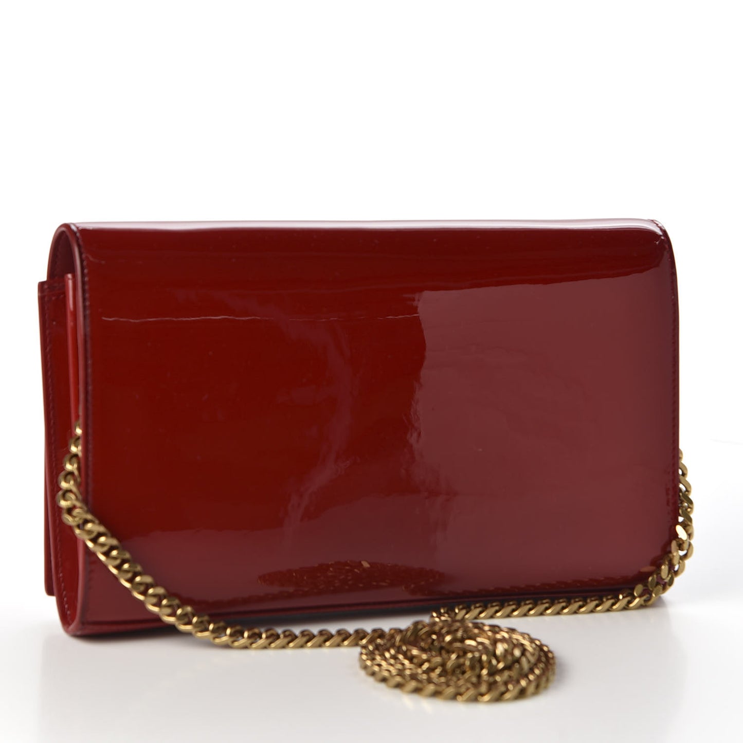 Patent Calfskin Monogram Kate Wallet On Chain Red