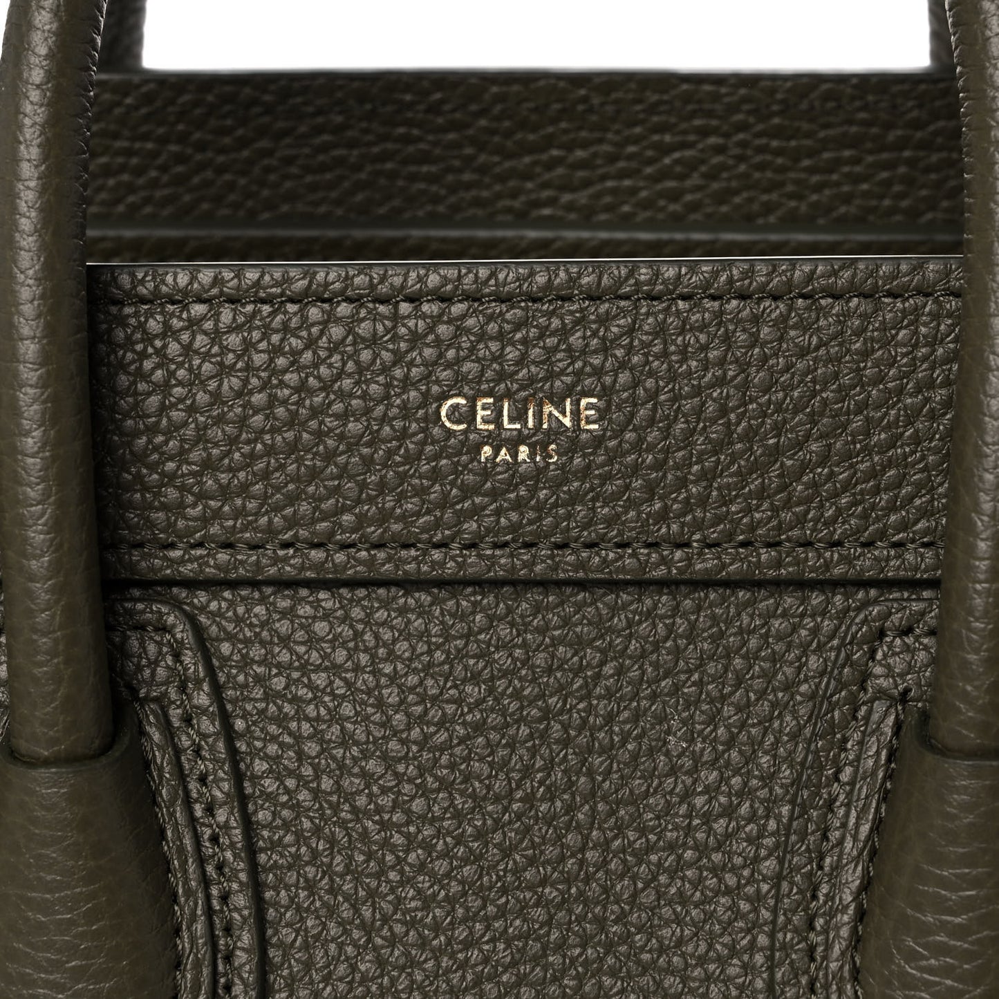 Drummed Calfskin Nano Luggage Army Green