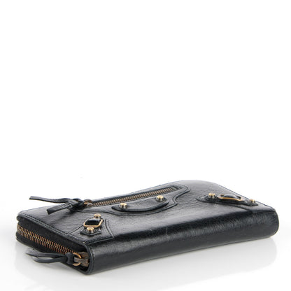 Balenciaga Agneau Classic Hardware Money Wallet Black 5 of 10