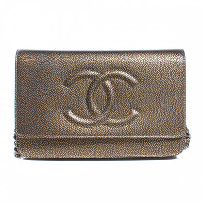 Chanel Caviar Wallet on Chain WOC Metallic 1 of 7