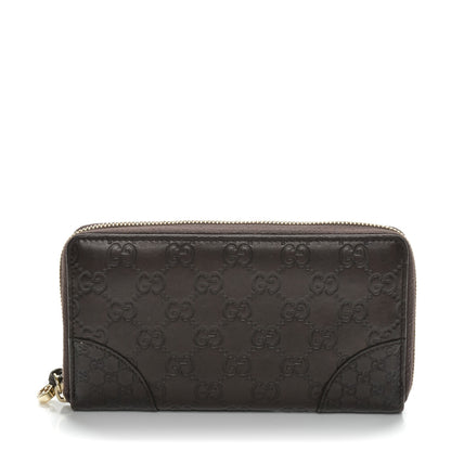 Gucci Guccissima Signature Microguccissima Bree Zip Around Wallet Chocolate 1 of 7