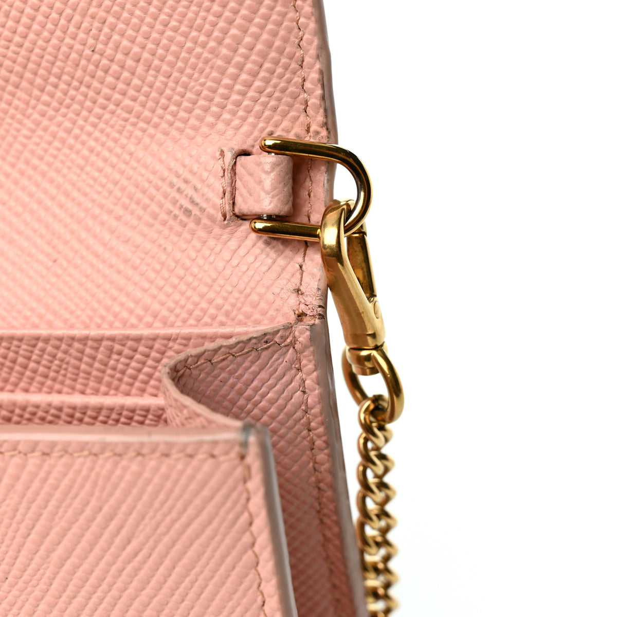Saffiano Lux Chain Wallet Orchidea