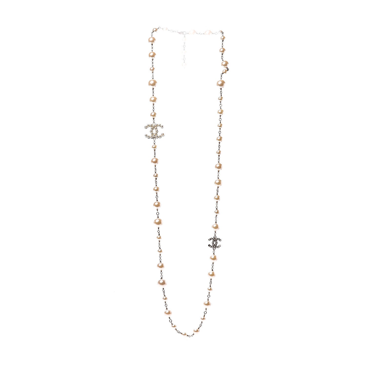 Chanel Graduated Pearl CC Long Necklace Gold 2 of 6