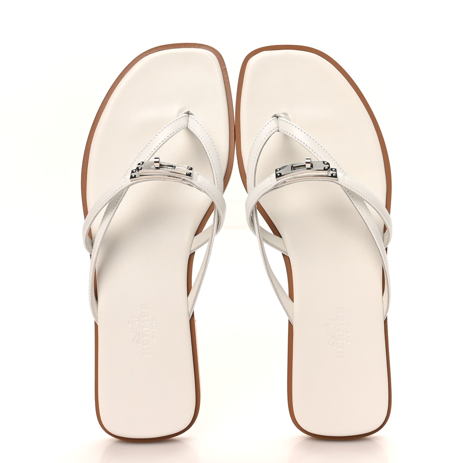 Hermes Calfskin Miss Sandals 36 White 2 of 8