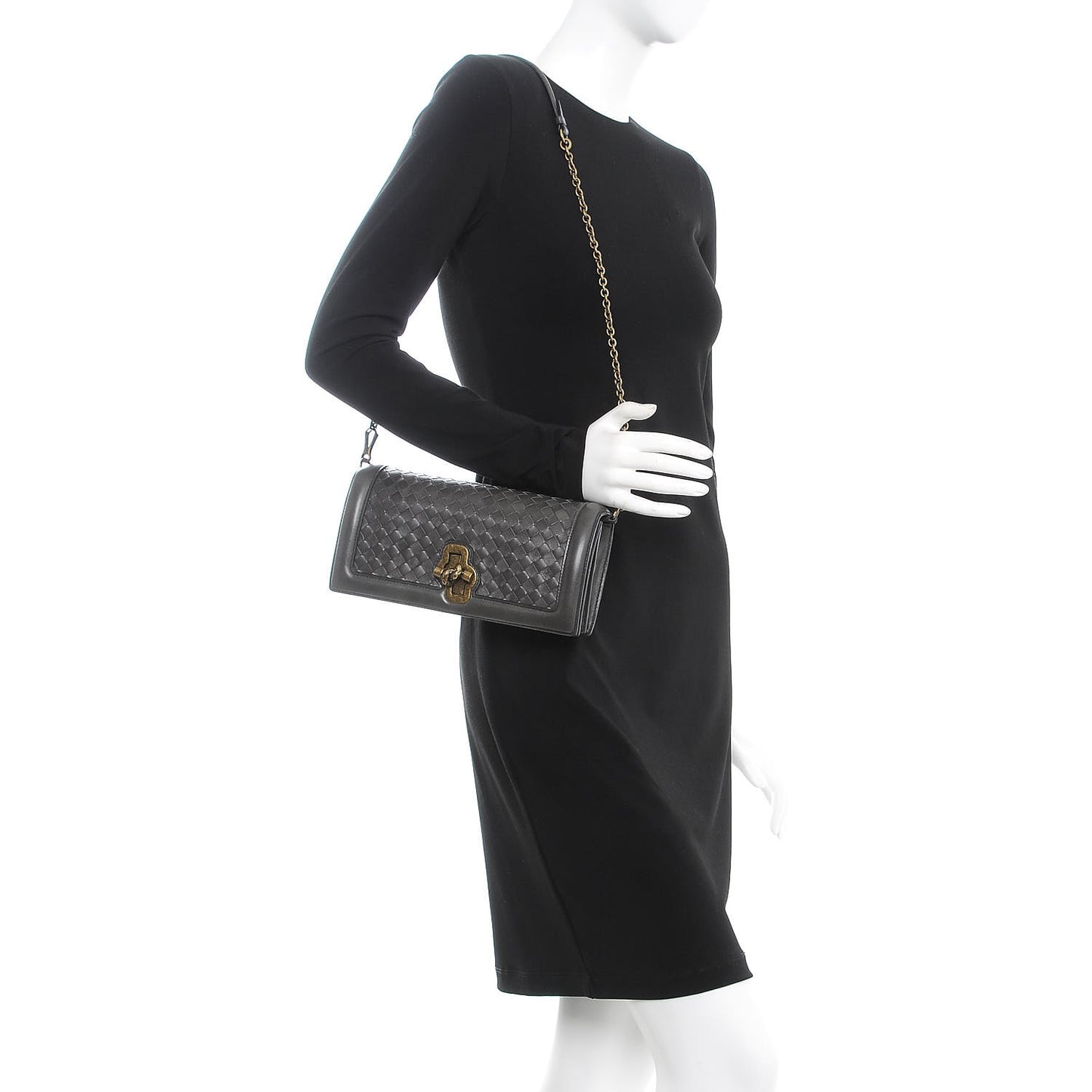 Nappa Intrecciato Olimpia Knot Clutch New Light Grey