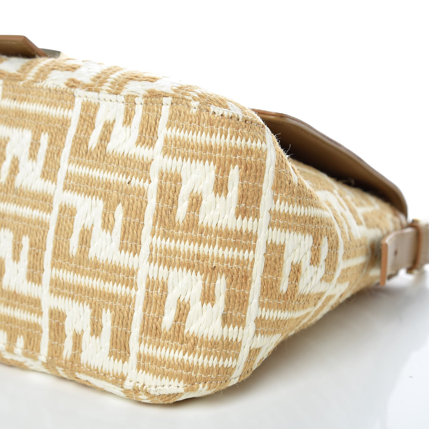 Fendi Woven Straw Zucca Mama Baguette Beige 6 of 9