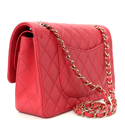 Chanel Caviar Quilted Medium Double Flap Dark Pink 2 of 10