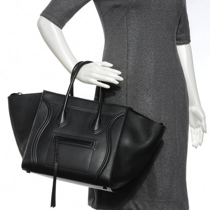 Celine Calfskin Medium Phantom Luggage Black 2 of 8