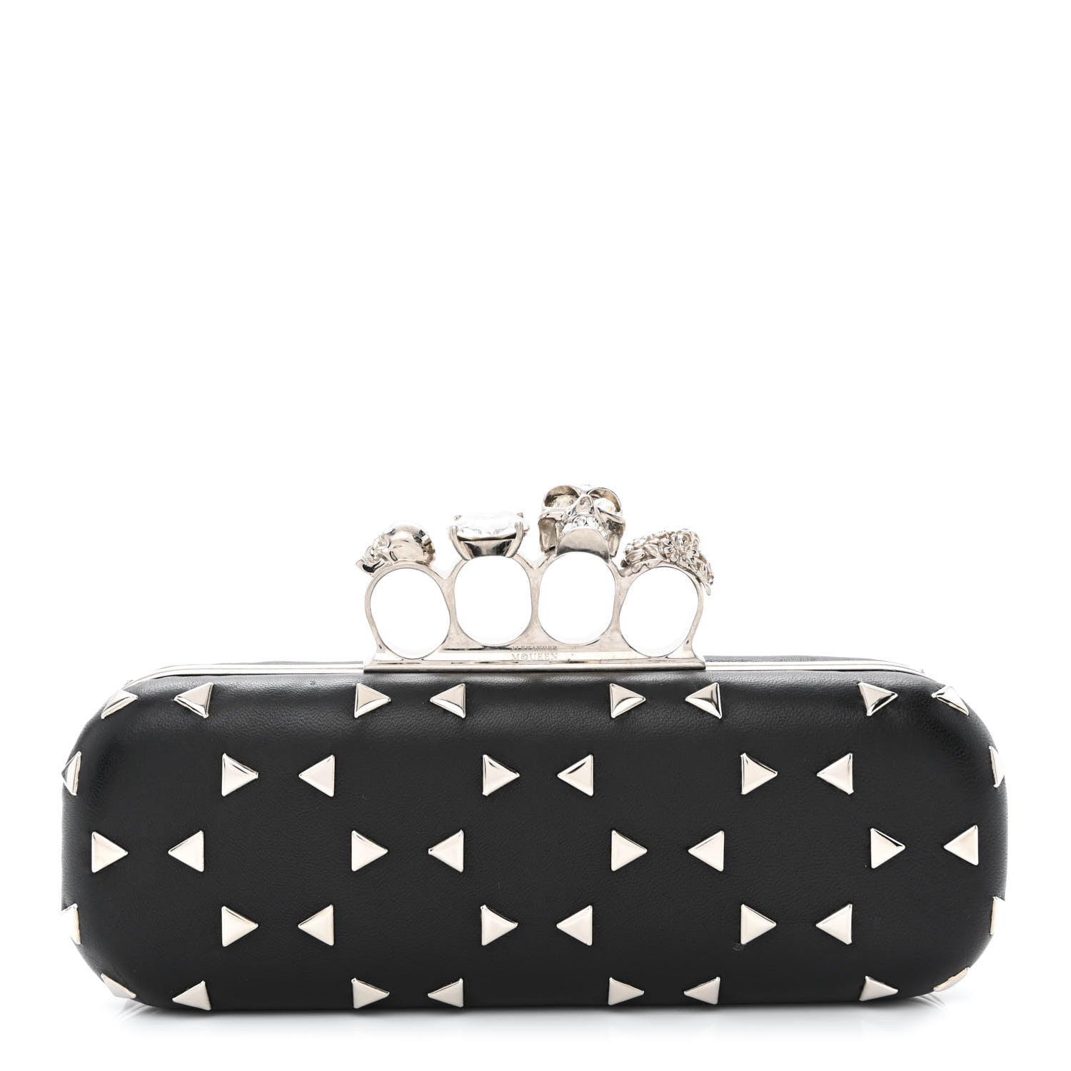 Alexander McQueen Nappa Triangle Studded Knucklebox Clutch Black 1 of 10