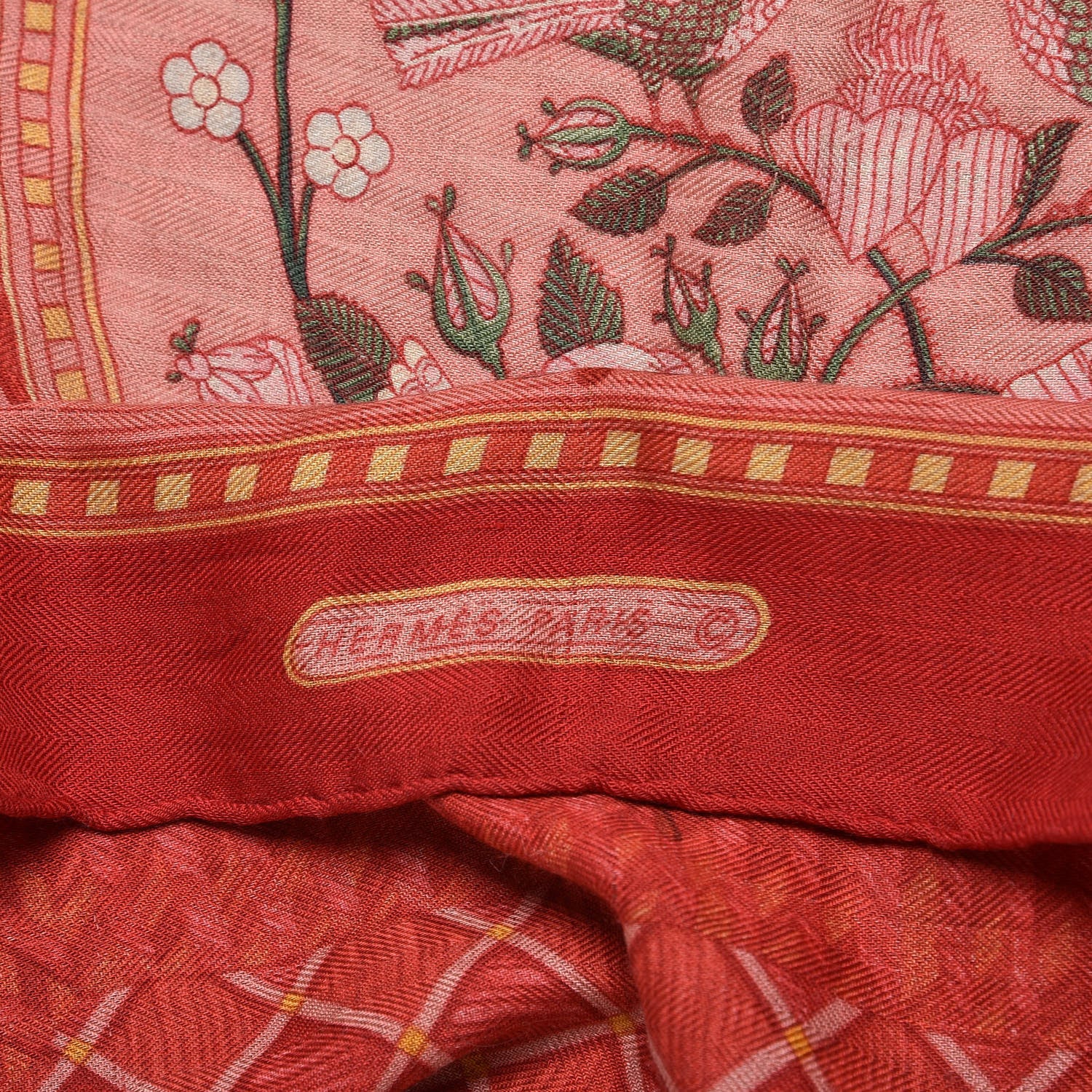 Hermes Silk Cashmere Jeux De Paille Scarf 90 3 of 3