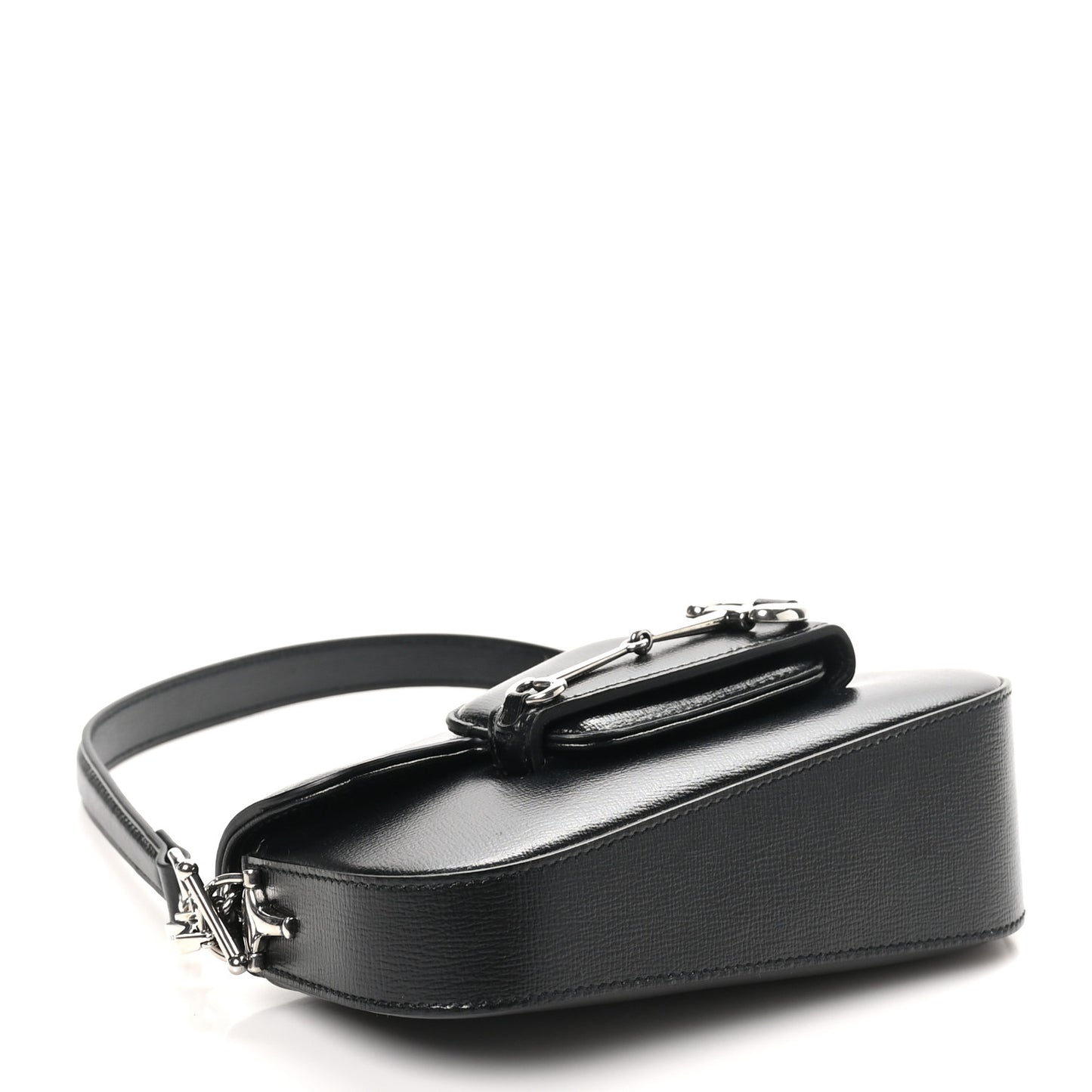 Demetra Mini Horsebit 1955 Asymmetric Shoulder Bag Black