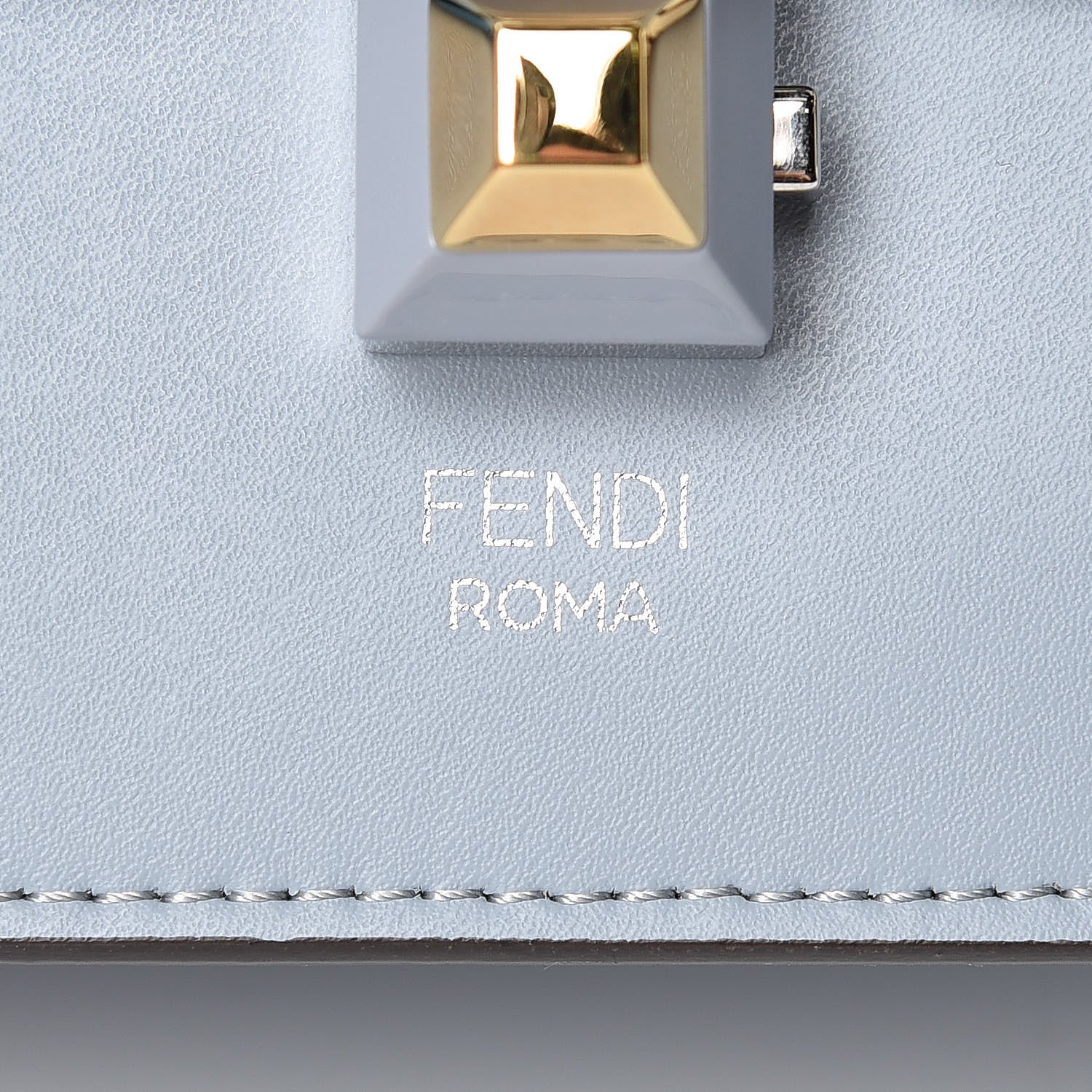Fendi Vitello Liberty Whipstitch Bow Small Kan I Shoulder Bag Azzurro Polvere Multicolor 6 of 10