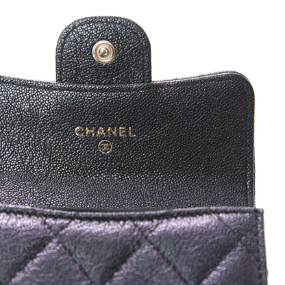 Chanel Iridescent Caviar Quilted Flap Card Holder Wallet Black 6 of 9