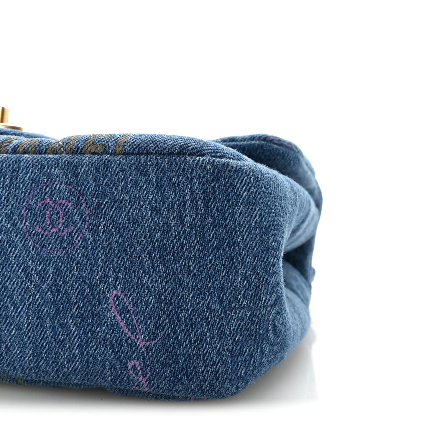 Denim Quilted Mini Denim Mood Rectangular Flap Blue Multicolor
