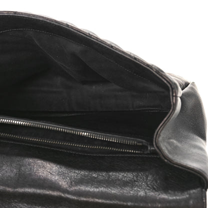 Saint Laurent Sheepskin Matelasse Chevron Monogram Monochrome Large College Satchel Black 5 of 12