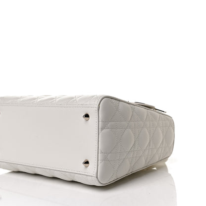 Christian Dior Lambskin Cannage Medium Lady Dior White 6 of 12