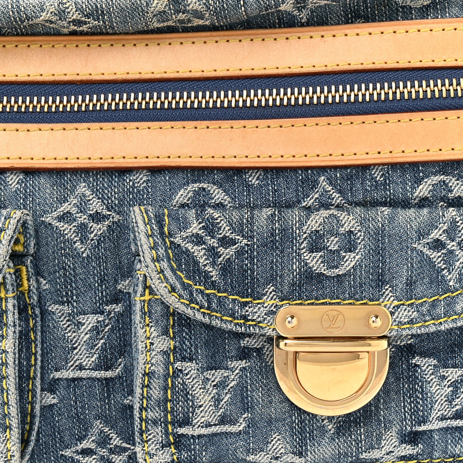 Louis Vuitton Monogram Denim Baggy PM Blue 8 of 10