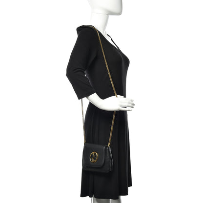 Gucci Pebbled Calfskin Small 1973 Chain Shoulder Bag Black 2 of 8