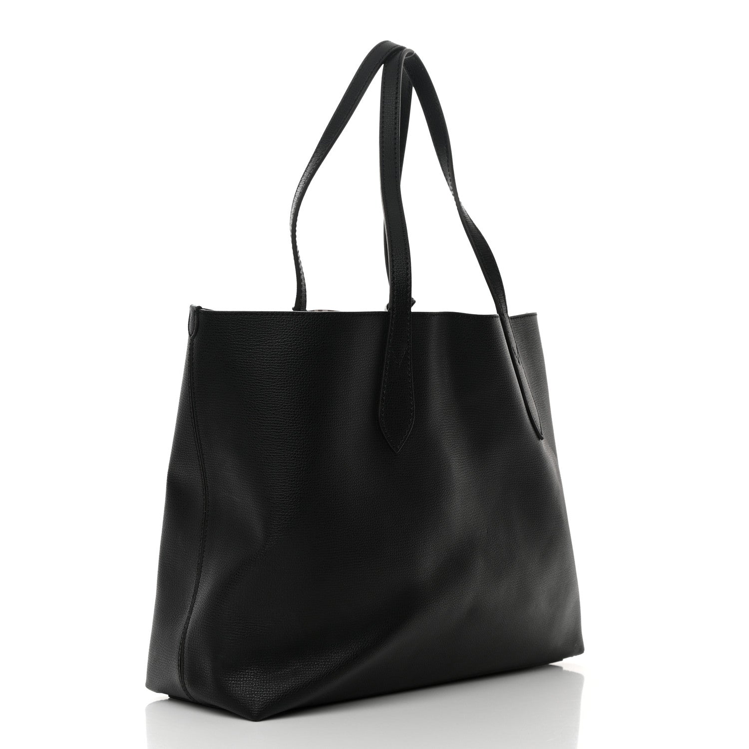 Burberry Grainy Calfskin Haymarket Check Medium Reversible Tote Black 4 of 21
