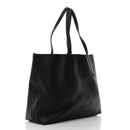 Burberry Grainy Calfskin Haymarket Check Medium Reversible Tote Black 4 of 21
