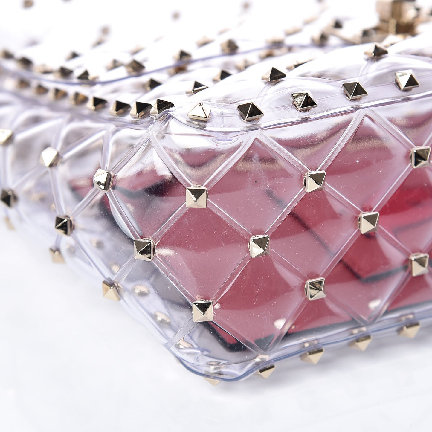 PVC Medium Rockstud Spike Shoulder Bag