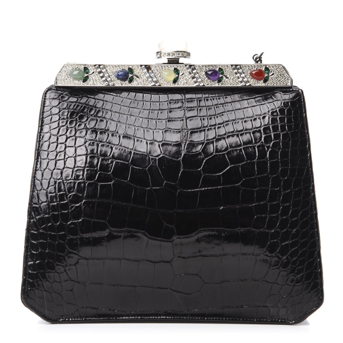 Alligator Crystal Evening Bag Black