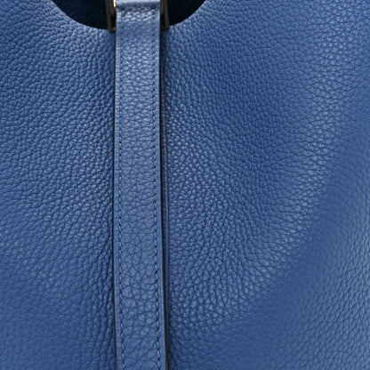 Hermes Taurillon Clemence Picotin Lock 22 MM Bleu France 8 of 10