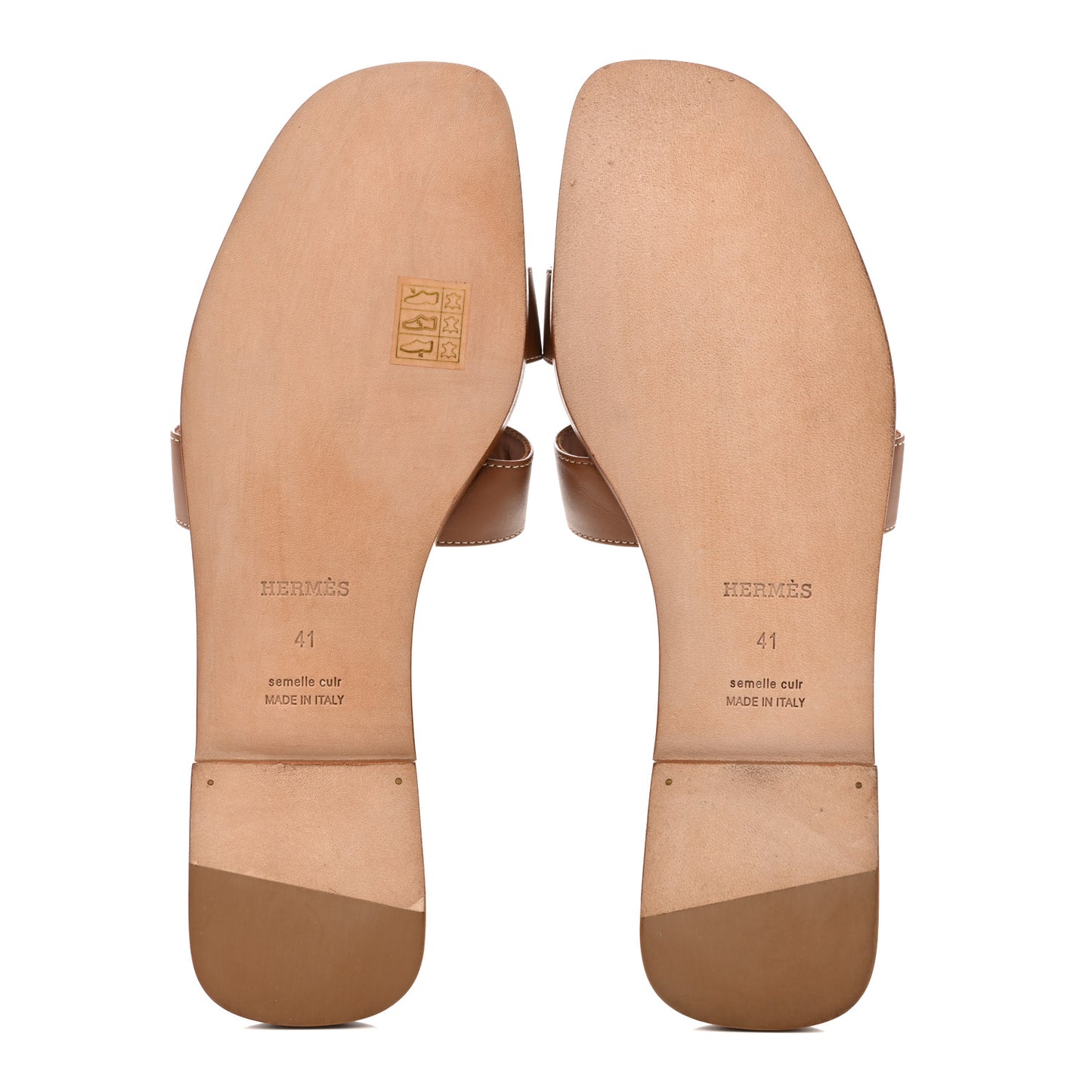 Box Calfskin Oran Sandals 41 Gold