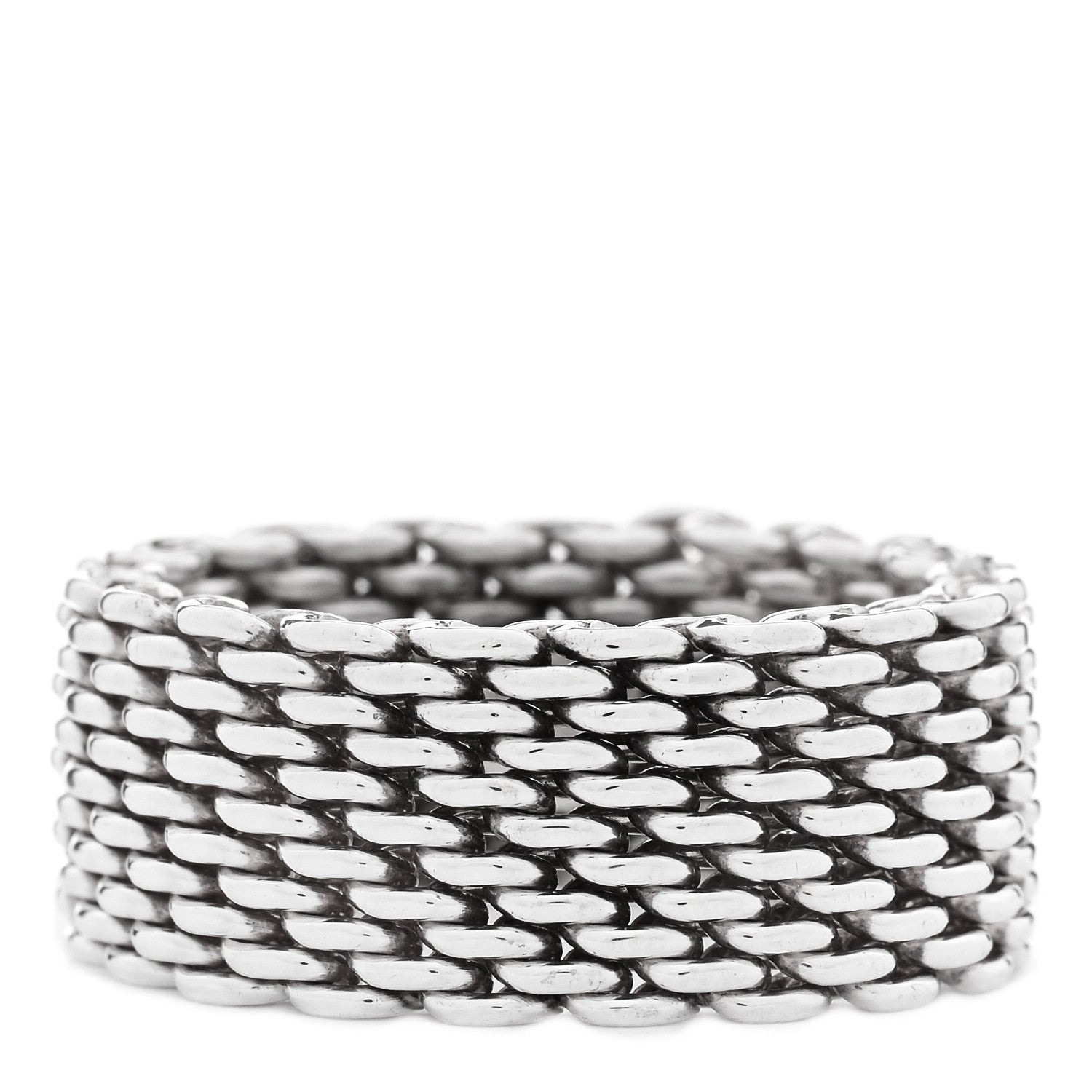 Tiffany Sterling Silver Somerset Mesh Ring 56 7.5 1 of 4