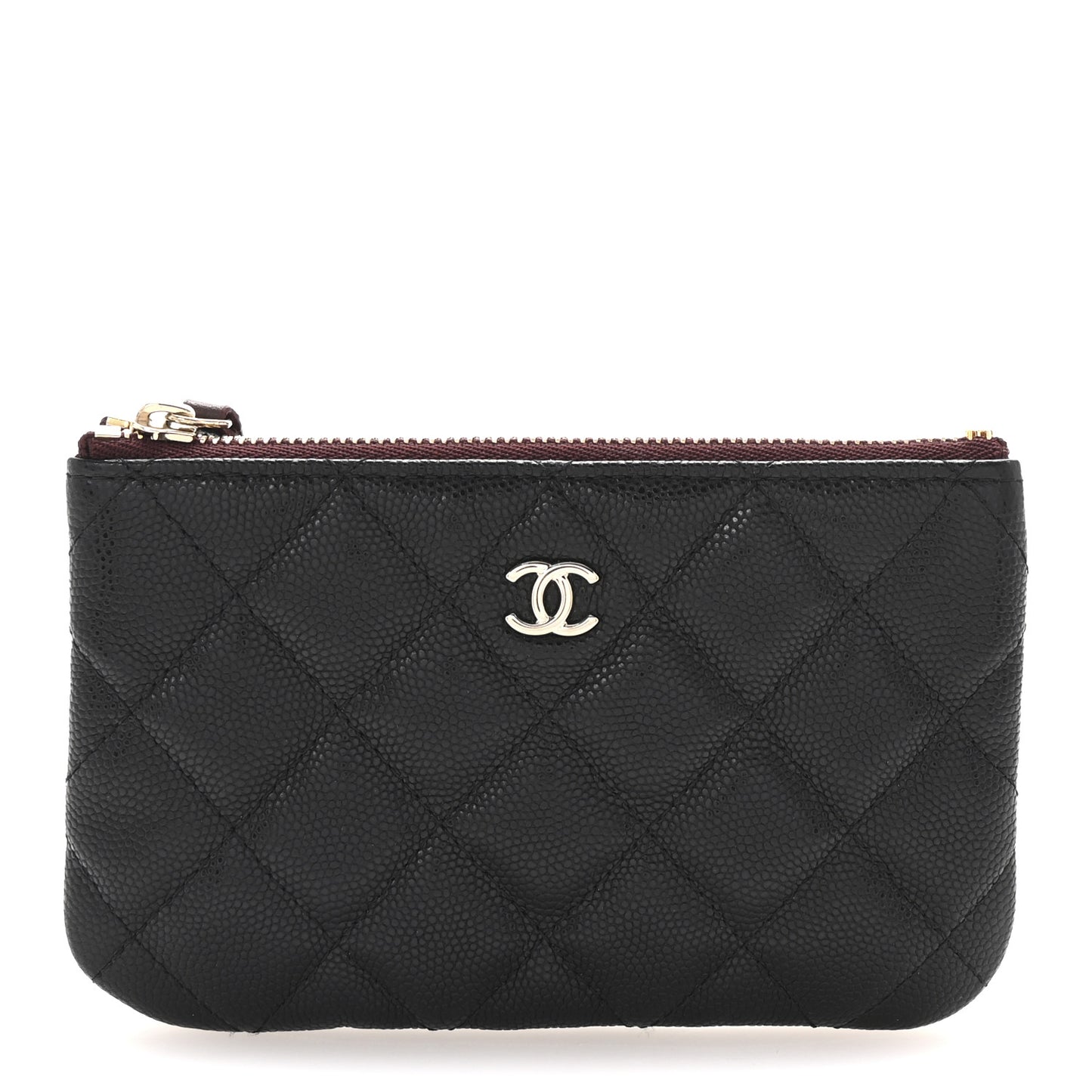 Caviar Quilted Small Cosmetic Case Black