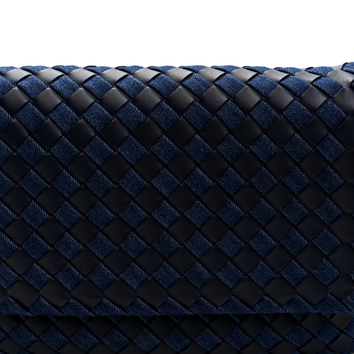 Denim Nappa Intrecciato Padded Messenger Abyss Indigo