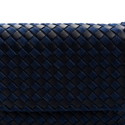 Bottega Veneta Denim Nappa Intrecciato Padded Messenger Abyss Indigo 7 of 9