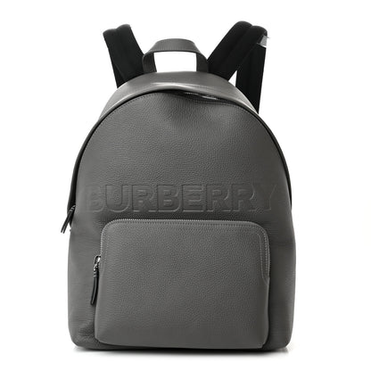 Burberry Calfskin Logo Embossed Backpack Charcoal Grey 1 of 11