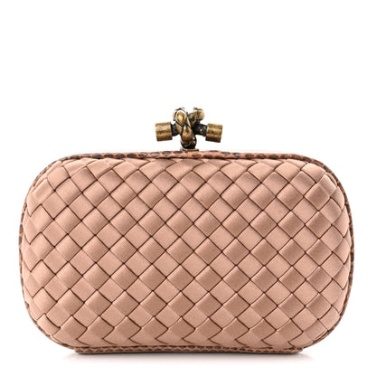 Bottega Veneta Satin Intreccio Impero Ayers Knot Clutch Blush 1 of 7