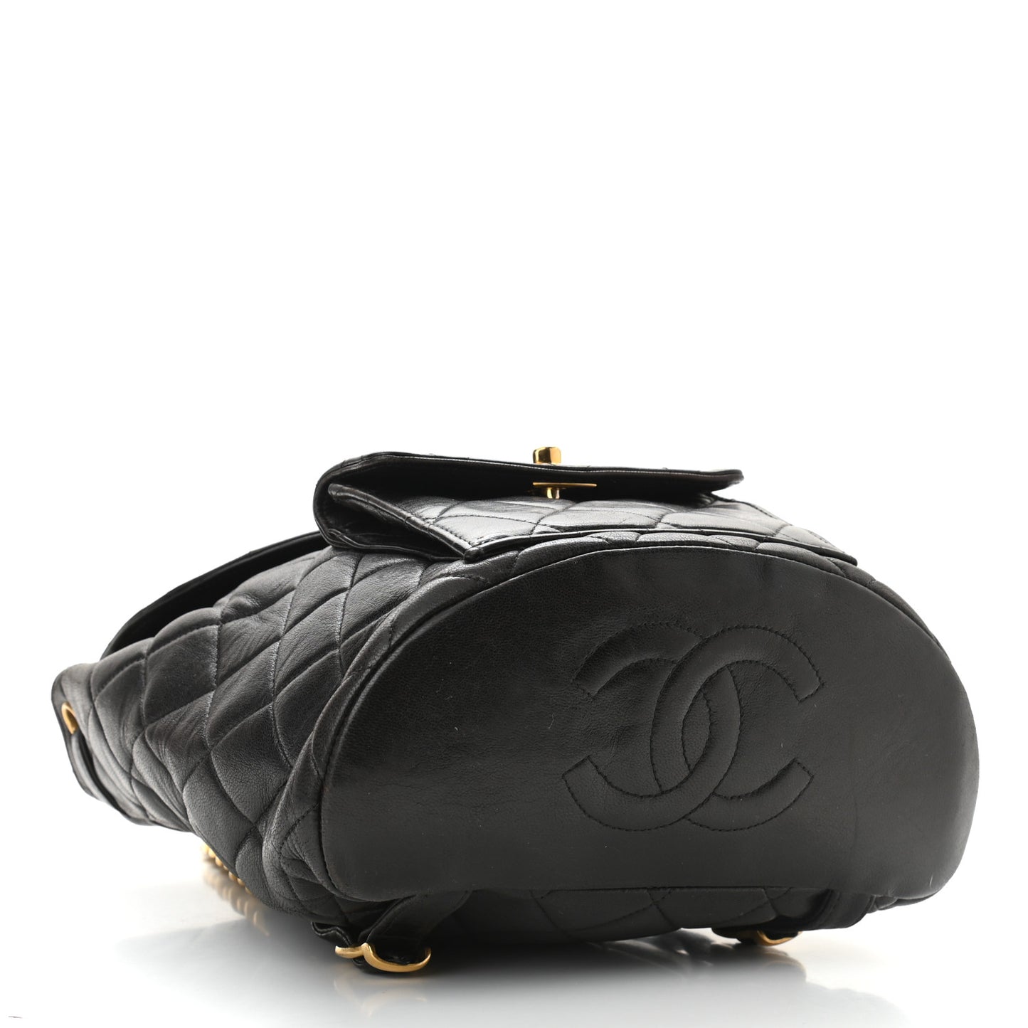 Lambskin Quilted Backpack Black