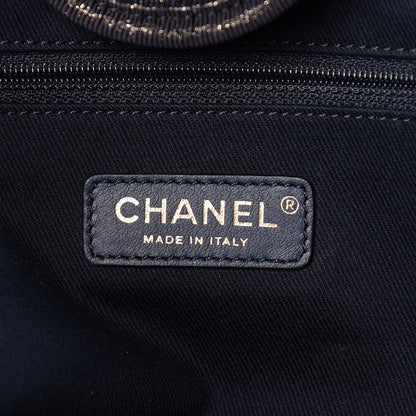 Chanel Lurex Canvas Medium Deauville Tote Navy Blue Gold 6 of 11