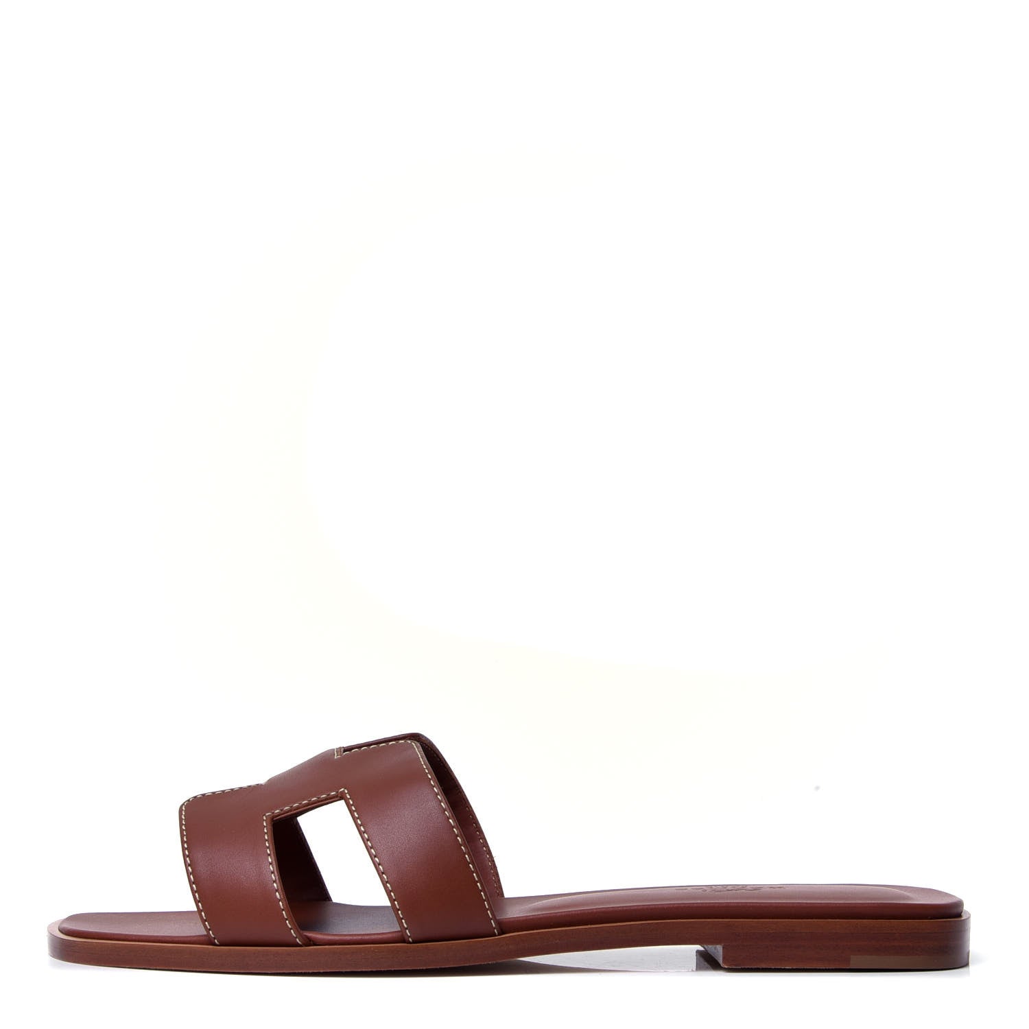 Hermes Box Calfskin Oran Sandals 38 Gold 1 of 9