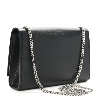 Saint Laurent Grain De Poudre Medium Classic Monogram Kate Satchel Black 3 of 10